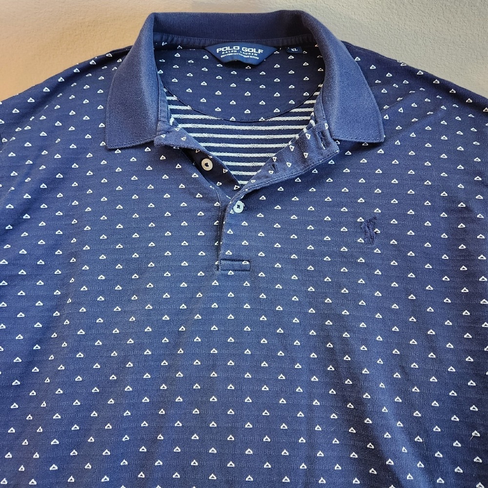 POLO RALPH LAUREN Shirt Mens Extra Large Golf Short Sleeve Teal Navy Blue XL
